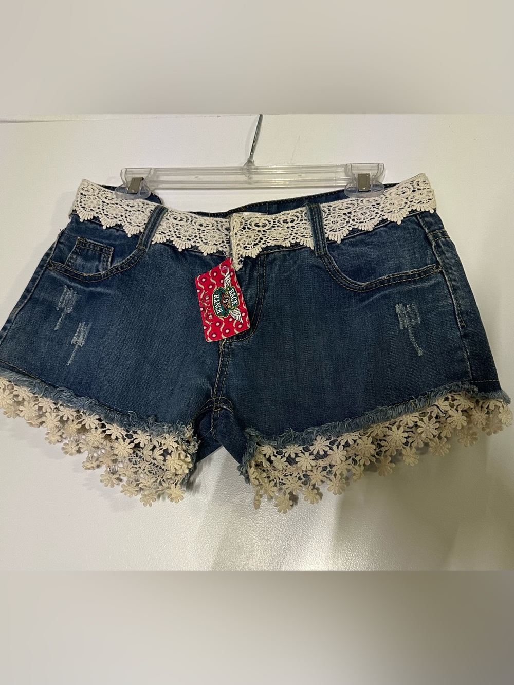 EzLace-Trim Denim Shorts - Blue
